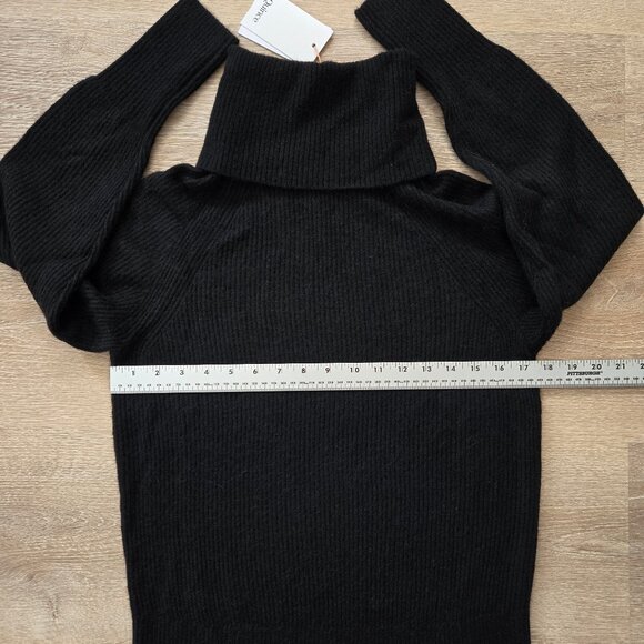 Quince Baby Alpaca Wool Blend Black Turtleneck Sweater Size Small New With Tags - Picture 5 of 17